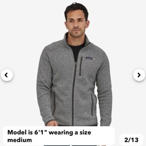 NWOT Patagonia Men's Gray Better Sweater® Fleece Jacket, Size Large.